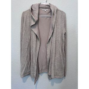 Splendid Super Soft Hooded Open Front Cardigan Oatmeal Taupe